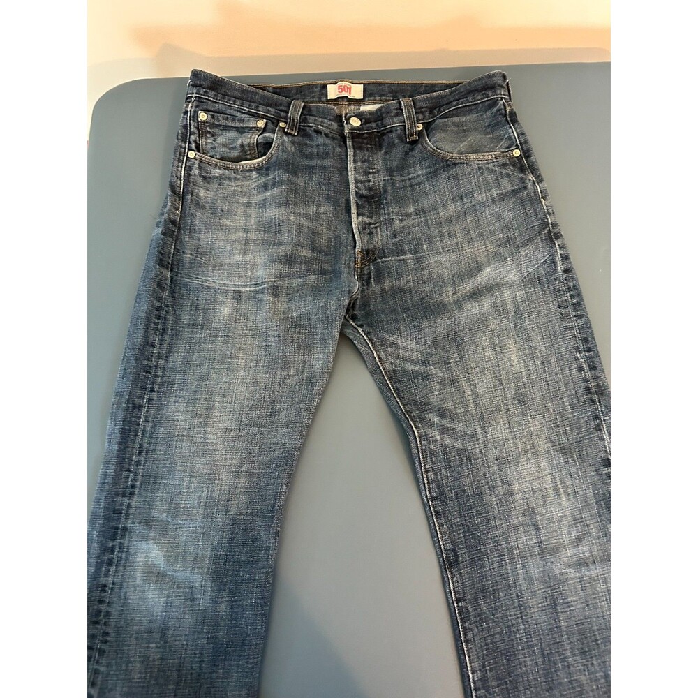 Levi's Men's  501 Blue Straight Leg Button Fly Jeans 36 X 31